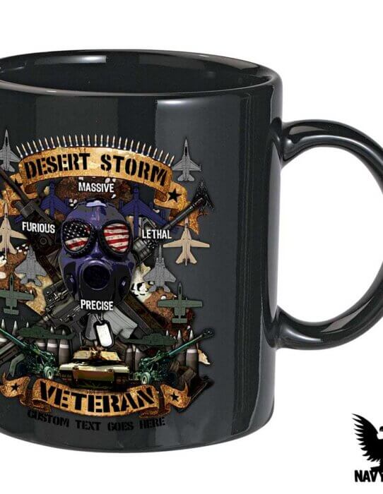 Operation Desert Storm US Veteran 15 oz Black Coffee Mug