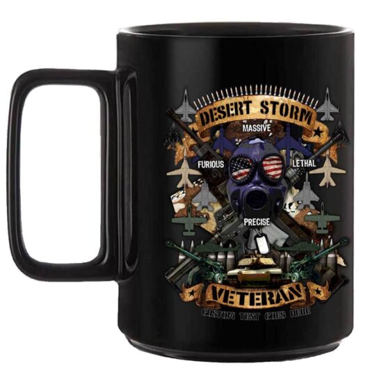Operation Desert Storm US Veteran 15 oz Black Coffee Mug