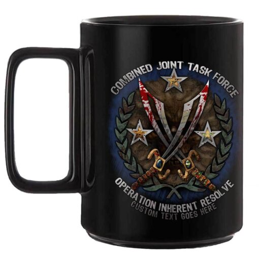 Operation Inherent Resolve Veteran 15 oz Black Coffee Mug