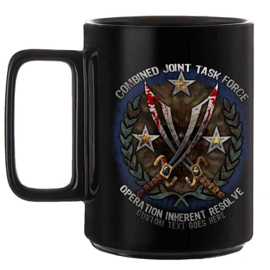 Operation Inherent Resolve Veteran 15 oz Black Coffee Mug