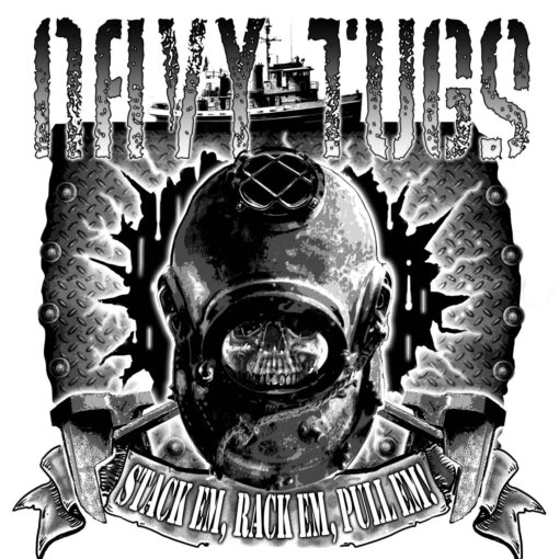 Navy Tugs Stack Em Rack Em Pull Em Jolly Roger Military Veteran 3-18 Inch Custom Decal Sticker