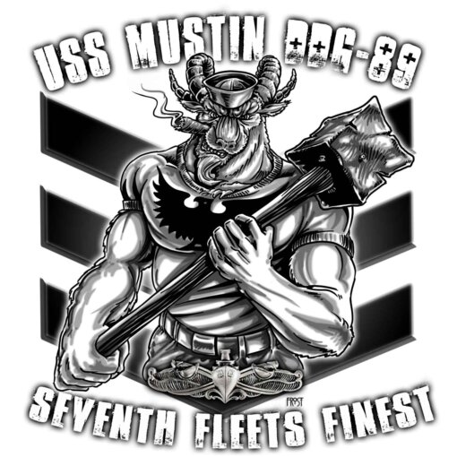 USS Mustin DDG-89 Seventh Fleets Finest Navy Military Veteran 3-18 Inch Custom Decal Sticker