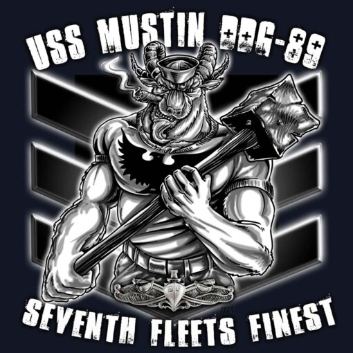 USS Mustin DDG-89 Seventh Fleets Finest Navy Military Veteran 3-18 Inch Custom Decal Sticker