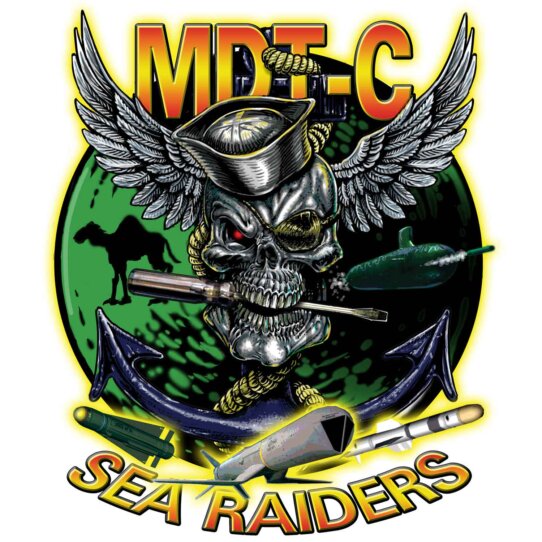 MDT-C Sea Raiders Jolly Roger Navy Veteran 3-18 Inch Custom Decal Sticker