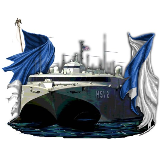 HSV-2 Swift Hybrid Catamaran Navy Veteran Custom Decal Sticker