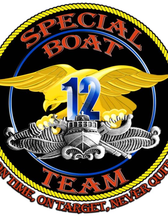 Special Boat Team 12 Seal One Time On Target Never Quit Navy Veteran Decal Sticker