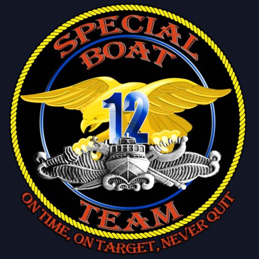 Special Boat Team 12 Seal One Time On Target Never Quit Navy Veteran Decal Sticker