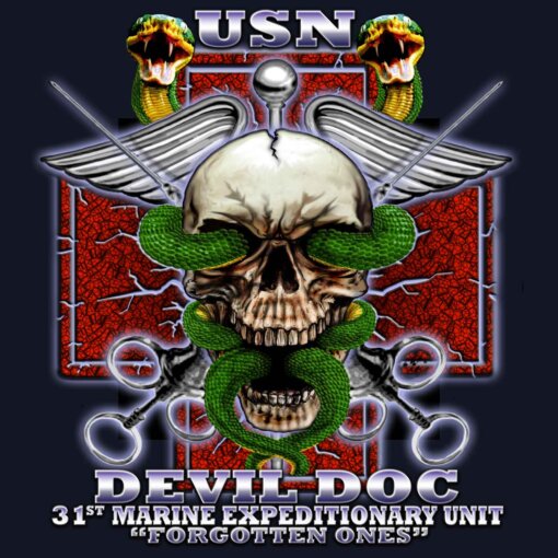 USN Devil Doc 31st Marine Expeditionary Unit Forgotten Ones Navy Veteran Decal Sticker