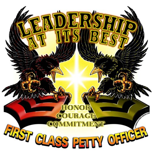 FCPOA Leadership at Its Best Honor Courage Commitment Navy Veteran 3-18 Inch Custom Decal Sticker