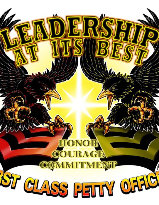 FCPOA Leadership at Its Best Honor Courage Commitment Navy Veteran 3-18 Inch Custom Decal Sticker