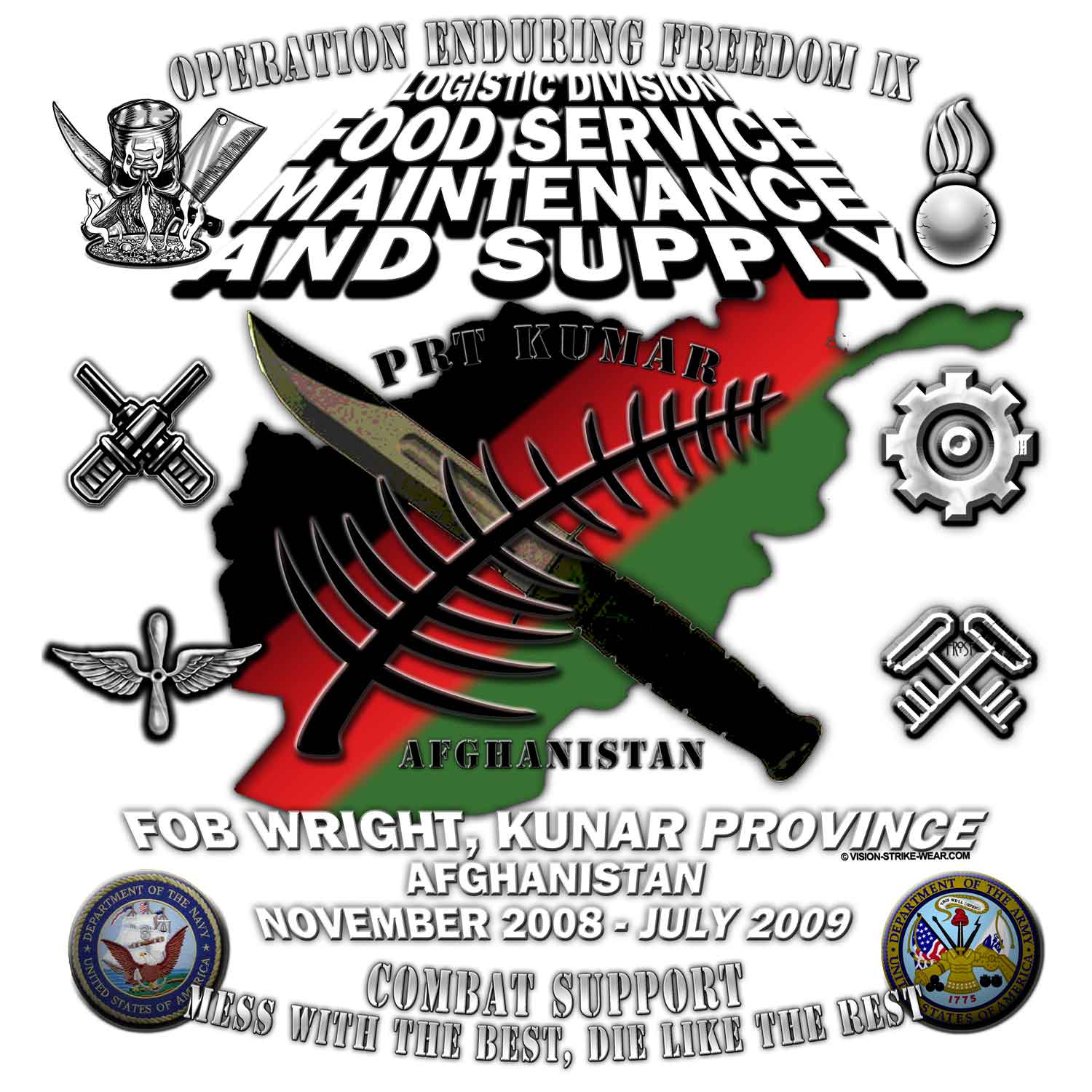 OEF Logistic Division Food Service Maintenance and Supply Navy Military Veteran Decal Sticker