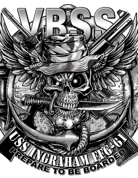 USS Ingraham FFG-61 VBSS Team Prepare to be Boarded Navy Military Veteran Decal Sticker