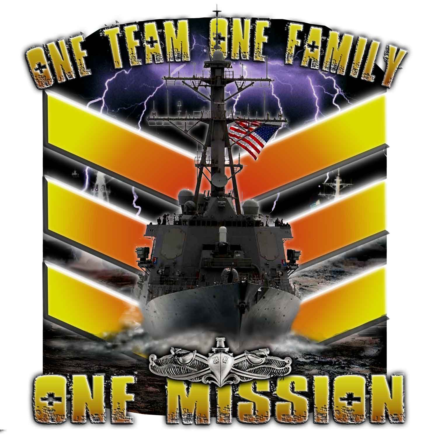 One Team One Family One Mission FCPOA Navy Veteran Decal Sticker