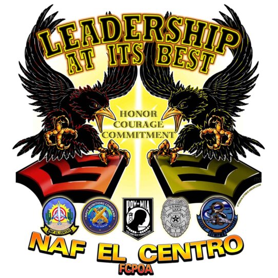 NAF El Centro FCPOA Leadership at Its Best Honor Courage Commitment Navy Veteran Decal Sticker