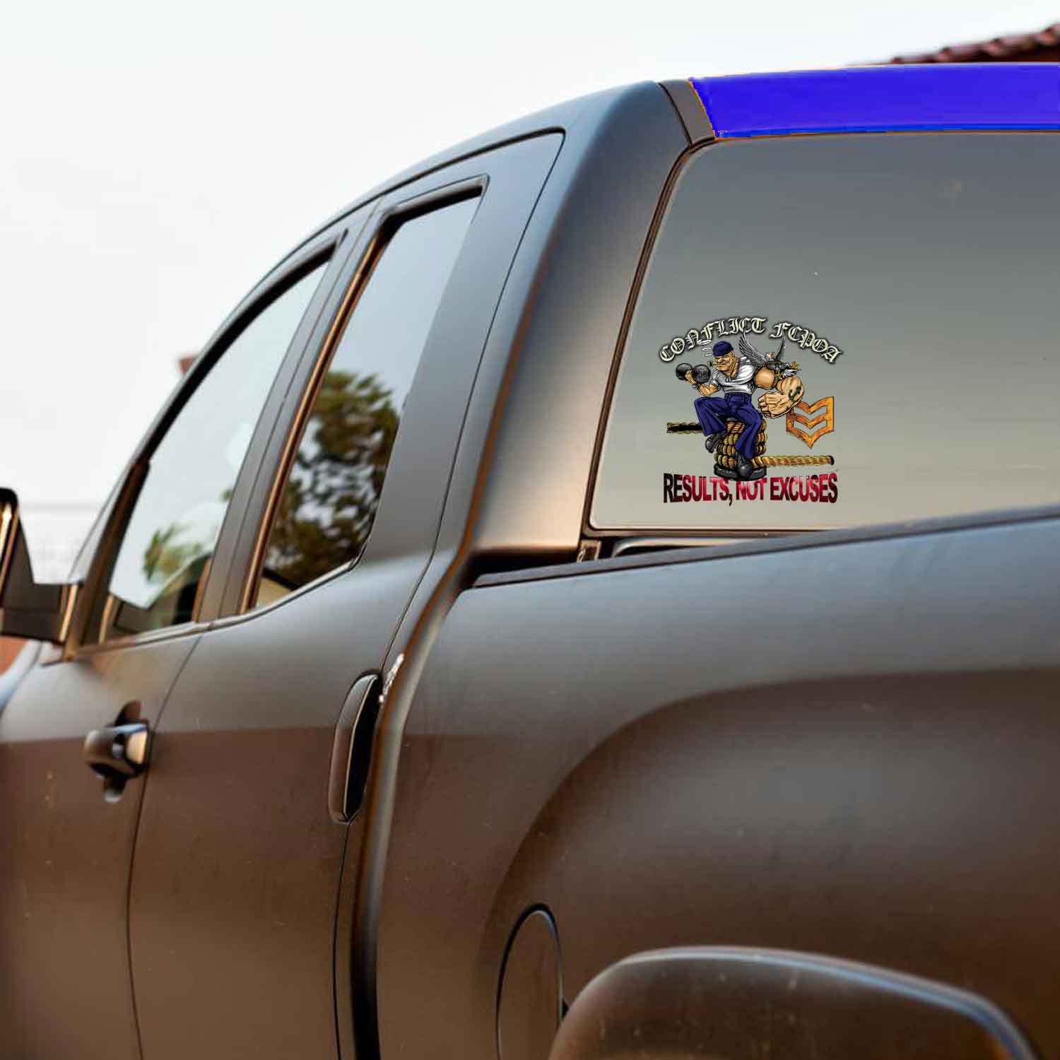 USS Conflict FCPOA Results Not Excuses Navy Military Veteran 3-18 Inch Custom Decal Sticker
