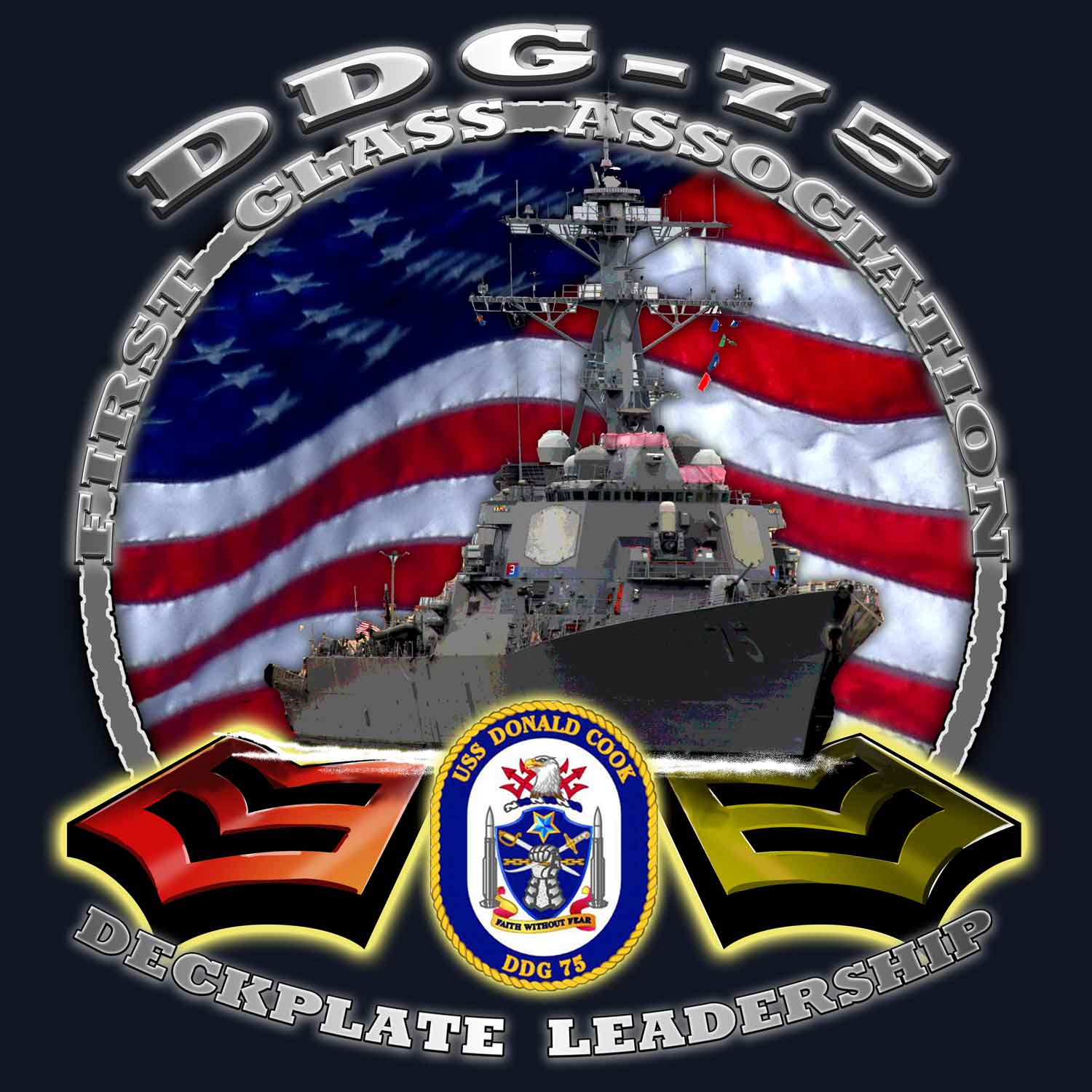 USS Donald Cook DDG-75 FCPOA Deck plate Leadership Navy Veteran Decal Sticker