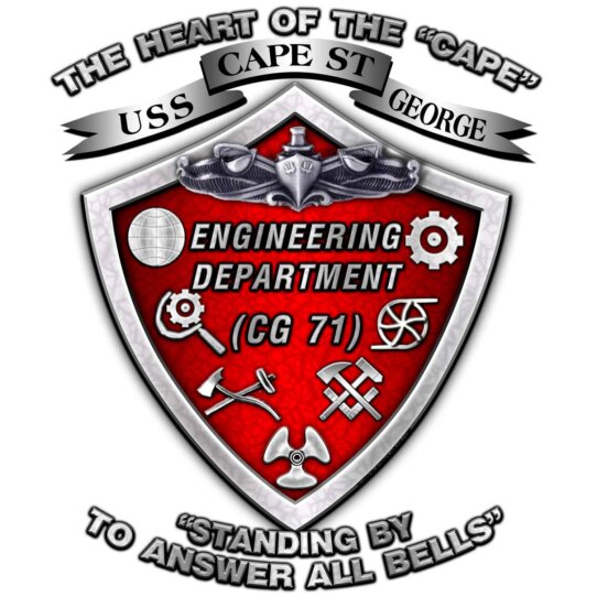 US Navy USS Cape St George CG 71 Engineering Department Veteran 3-18 Inch Custom Decal Sticker