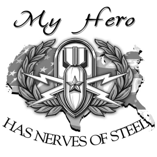 My Hero Has Nerves of Steel EOD Military Veteran 3-18 Inch Custom Decal Sticker