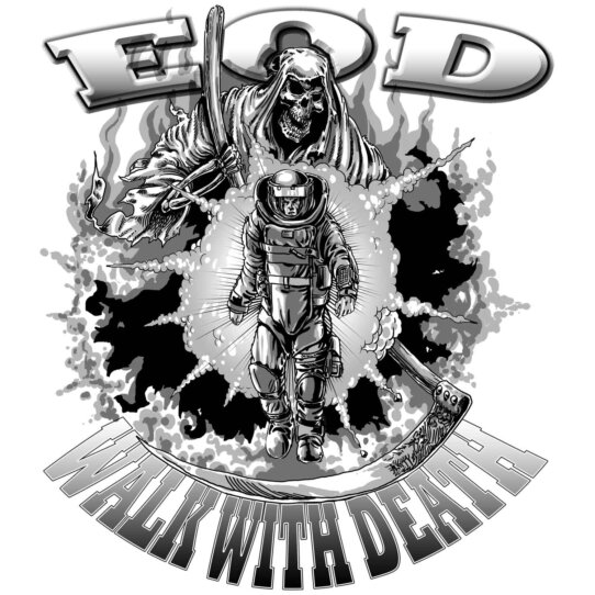 EOD Walk with Death Grim Reaper Military Veteran 3-18 Inch Custom Decal Sticker