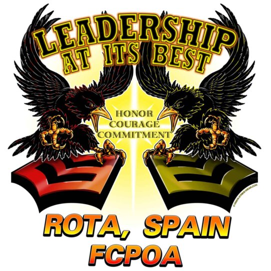 NAS Rota Spain FCPOA Leadership At Its Best Honor Courage Commitment Navy Veteran Decal Sticker