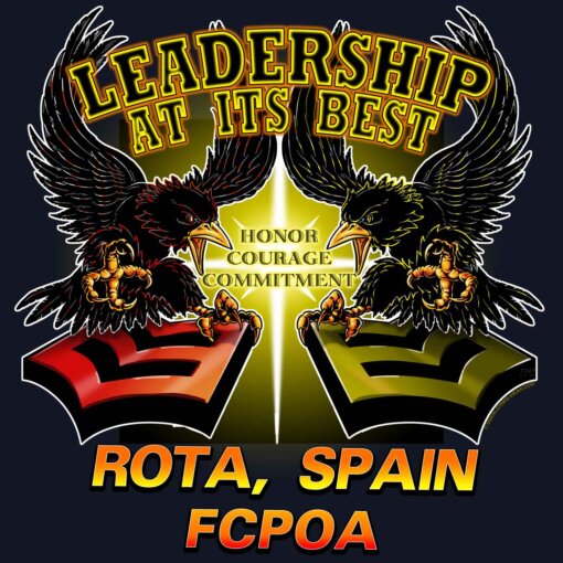 NAS Rota Spain FCPOA Leadership At Its Best Honor Courage Commitment Navy Veteran Decal Sticker