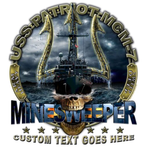 USS Patriot MCM-7 Minesweeper Navy Veteran 3-18 Inch Custom Decal Sticker