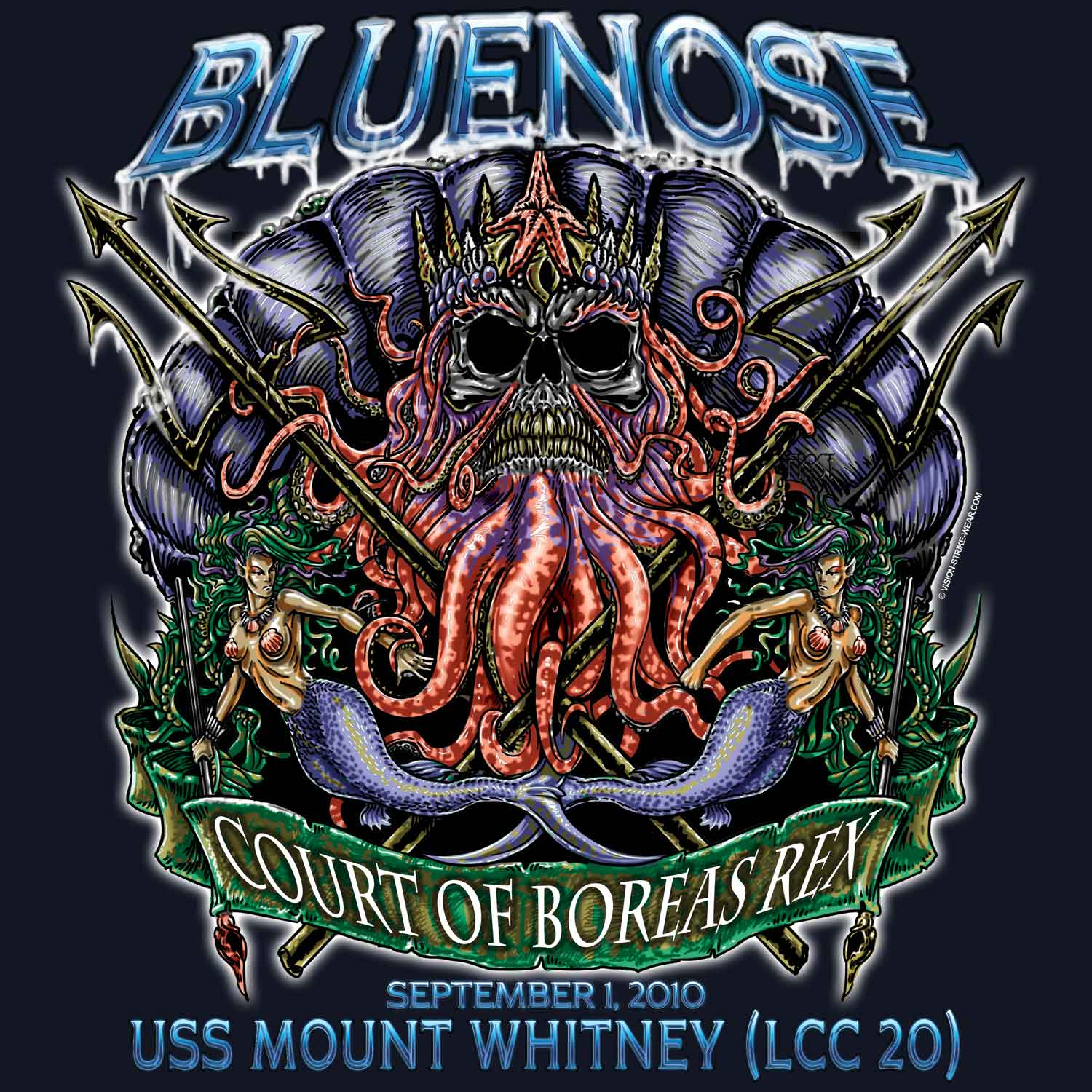 USS Mount Whitney Bluenose Navy Veteran 3-18 Inch Custom Decal Sticker