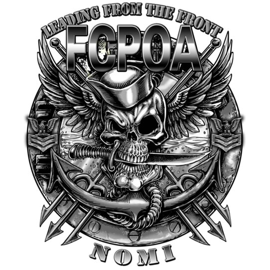 NOMI Academics FCPOA Leading From The Front Navy Veteran 3-18 Inch Custom Decal Sticker