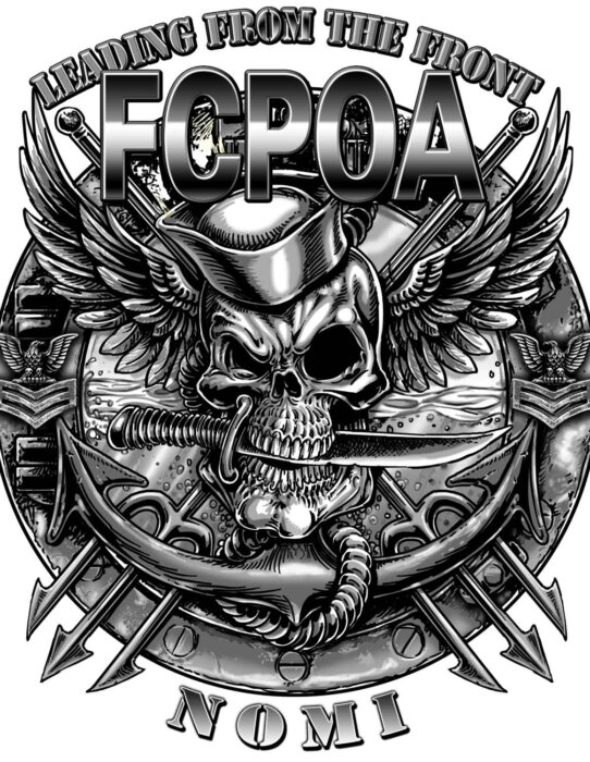 NOMI Academics FCPOA Leading From The Front Navy Veteran 3-18 Inch Custom Decal Sticker