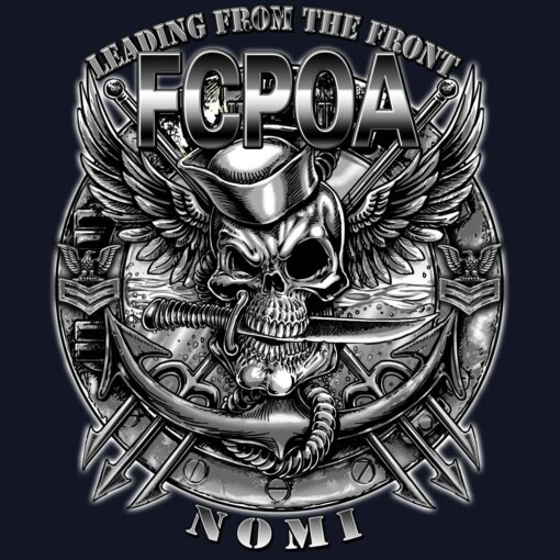 NOMI Academics FCPOA Leading From The Front Navy Veteran 3-18 Inch Custom Decal Sticker