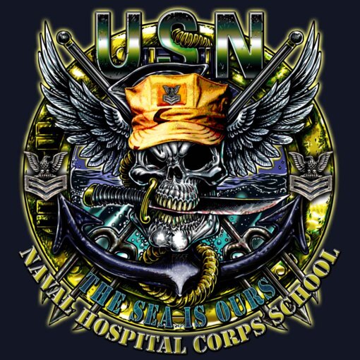 Naval Hospital Corps School The Sea Is Ours Navy Veteran 3-18 Inch Custom Decal Sticker