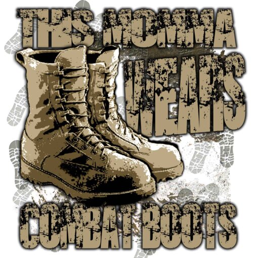 his Momma Wears Combat Boots Military Veteran 3-18 Inch Custom Decal Sticker