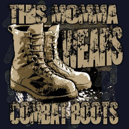 his Momma Wears Combat Boots Military Veteran 3-18 Inch Custom Decal Sticker