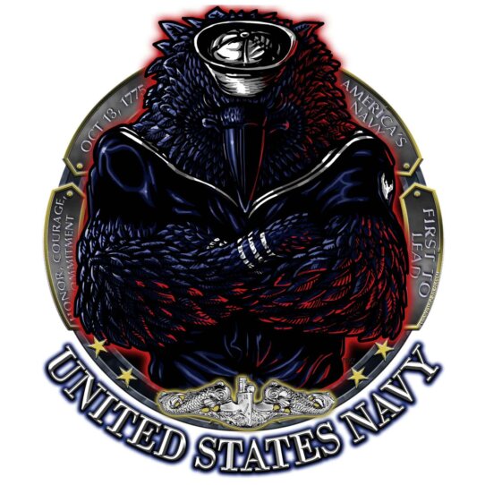 Navy Crow Submarine Warfare Navy Veteran 3-18 Inch Custom Decal Sticker