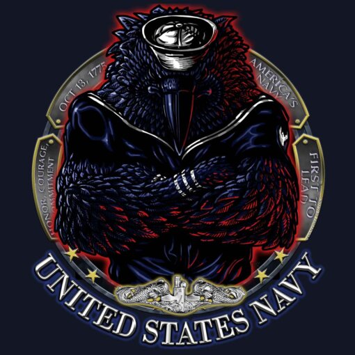 Navy Crow Submarine Warfare Navy Veteran 3-18 Inch Custom Decal Sticker
