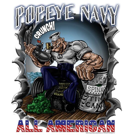 Popeye Navy All American Navy Veteran 3-18 Inch Custom Decal Sticker