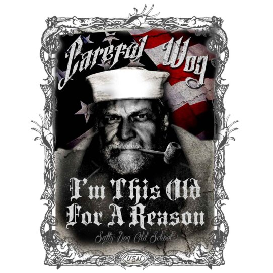 Be Careful Wog Im This Old For A Reason Salty Dog Old School Navy Veteran 3-18 Inch Custom Decal Sticker
