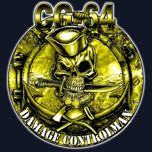 USS Gettysburg CG-64 Damage Controlman Rate Navy Veteran Decal Sticker-black
