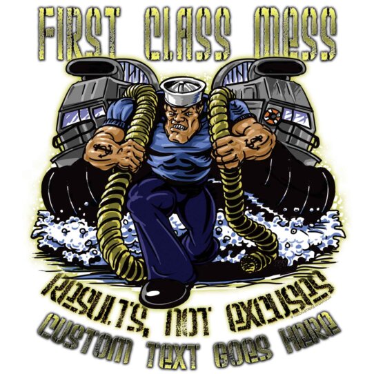 First Class Mess Assault Craft Unit 5 Results Not Excuses Navy Veteran 3-18 Inch Custom Decal Sticker