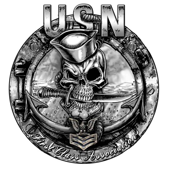 Navy First Class Association Jolly Roger with Dixie Cup Navy Veteran Decal Sticker