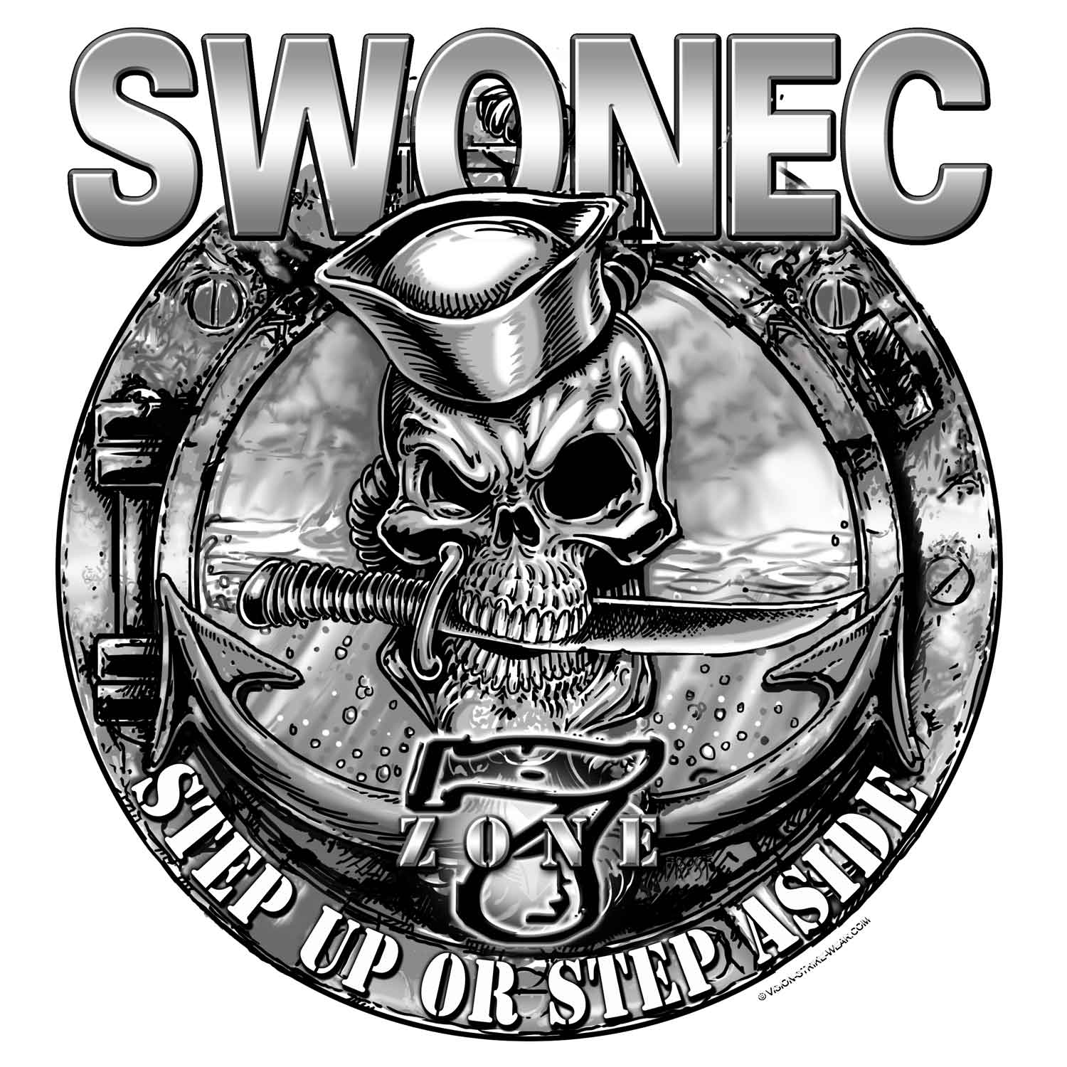 SWONEC Zone 7 Step Up or Step Aside Navy Veteran Decal Sticker
