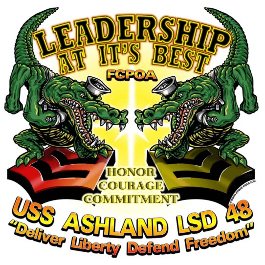 USS Ashland FCPOA Navy Leadership at its Best Veteran 3-18 Inch Custom Decal Sticker