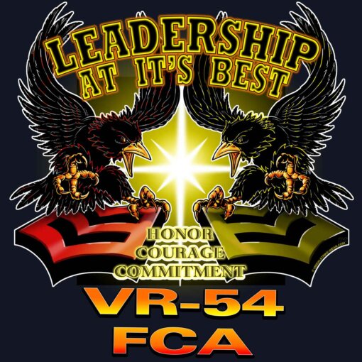 VR-54 FCA Leadership At Its Best Honor Courage Commitment Navy Veteran Decal Sticker Black