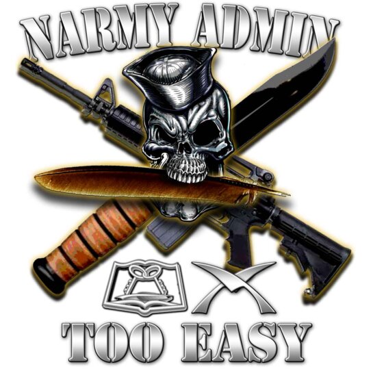 NARMY-Admin Too Easy Navy Veteran 3-18 Inch Custom Decal Sticker