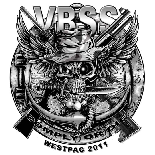 VBSS Westpac 2011 Comply Or Die Navy Veteran 3-18 Inch Custom Decal Sticker
