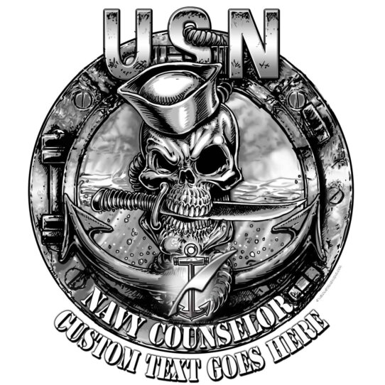 Counselor Rate Jolly Roger Navy Veteran 3-18 Inch Custom Decal Sticker