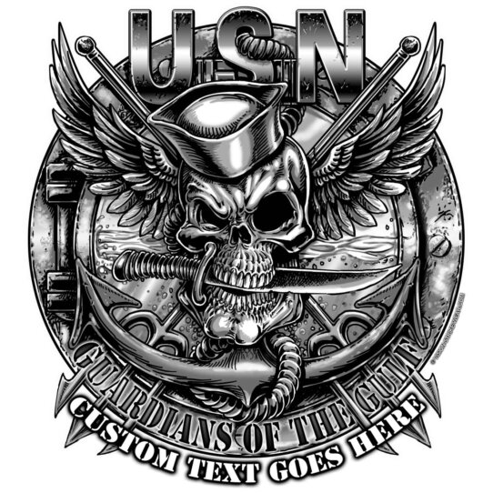 USN Guardians of the Gulf Jolly Roger Navy Veteran Custom Decal Sticker
