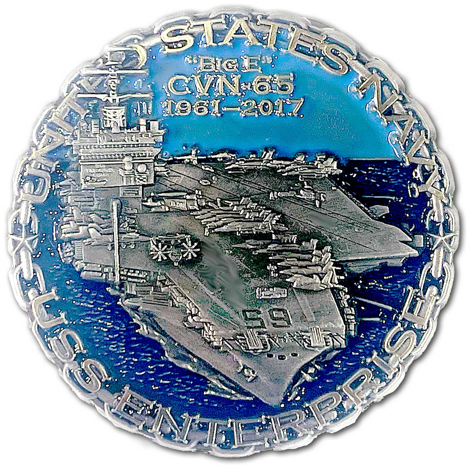 US Navy CVN-65 Enterprise Aircraft Carrier Collectible Challenge Coin