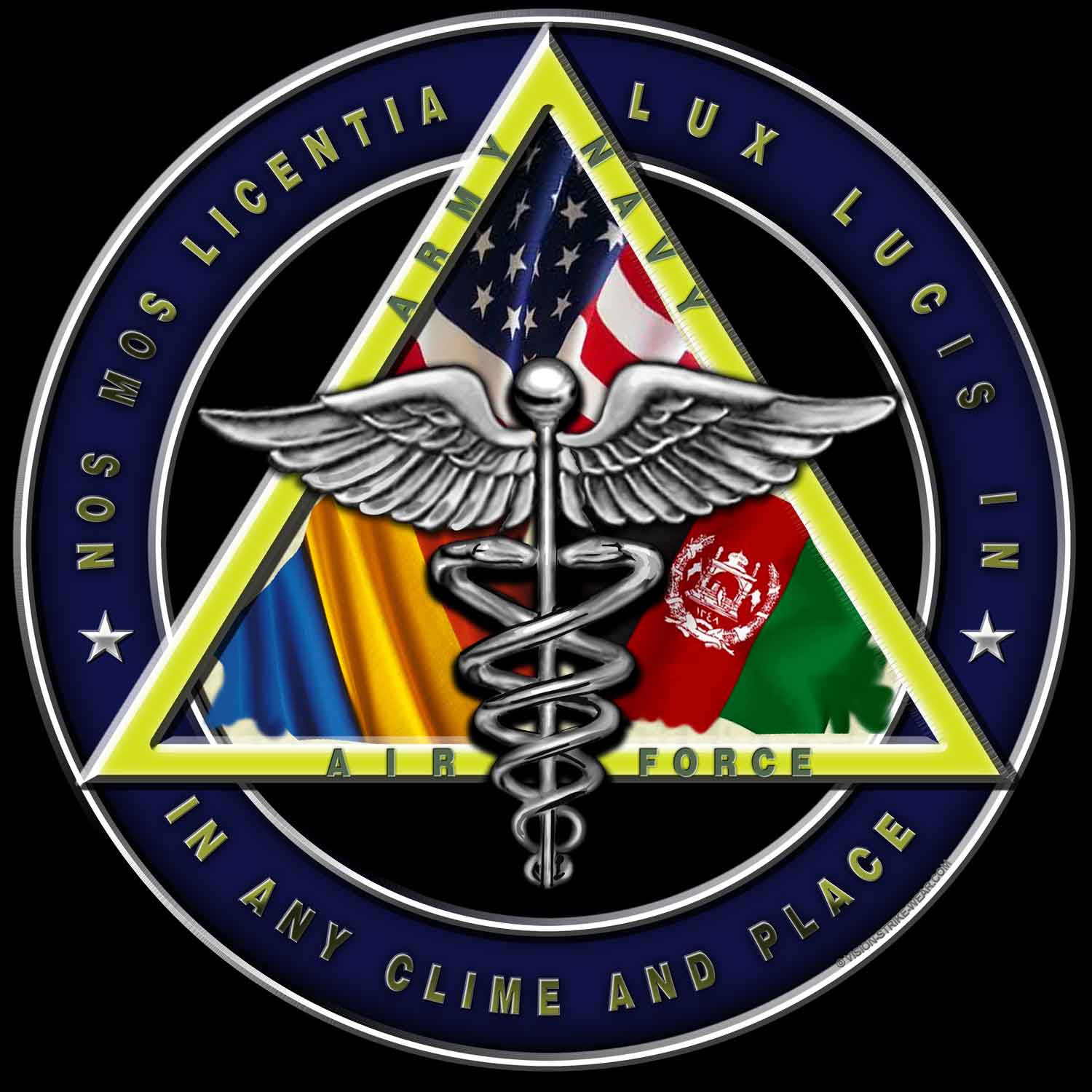 Joint Surgical Team Navy Army Air Force Veteran 3-18 Inch Custom Decal Sticker black