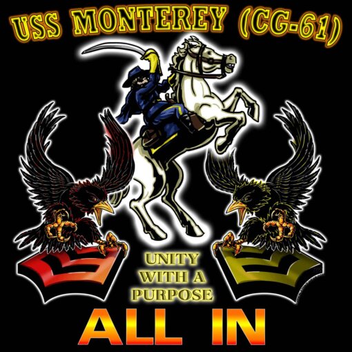 USS Monterey CG-61 Unity With Purpose All In FCPOA Navy Veteran 3-18 Inch Custom Decal Sticker Black